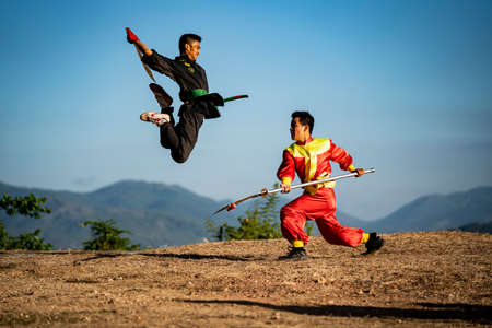 Binh Dinh traditional martial in Binh Dinh province central Vietnamのeditorial素材