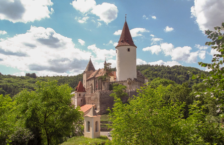 View of castle Krivoklat, Czech republic.のeditorial素材