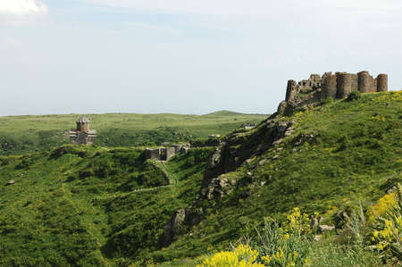 The Amberd fortress and church, 7th-13th century, Armenia の写真素材