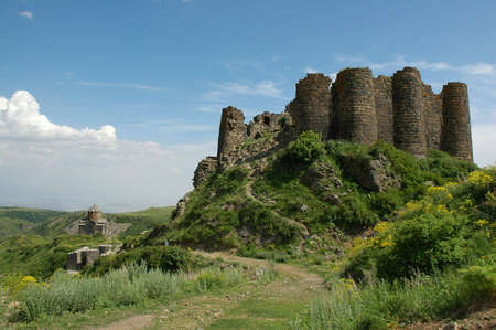 The Amberd fortress and church, 7th-13th century, Armeniaの写真素材