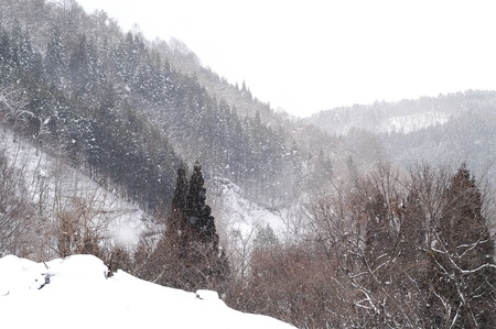 Mountains in snow, Japan     の写真素材