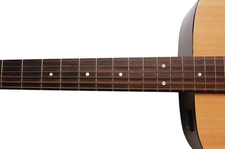 Some part wooden guitar on a white background の写真素材