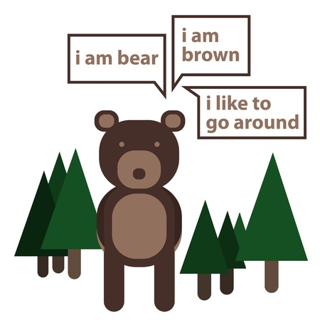 Introducing bear in the woodのイラスト素材