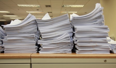  Stack of paper in the officeの写真素材