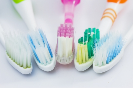 Through the use of an old toothbrush ago の写真素材