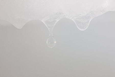 ice melts and drips, Drop of melt waterの写真素材