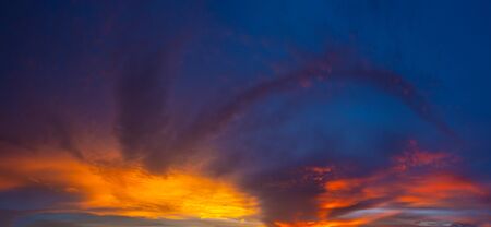 corn field and twilight sky and cloud evening after sunsetの写真素材