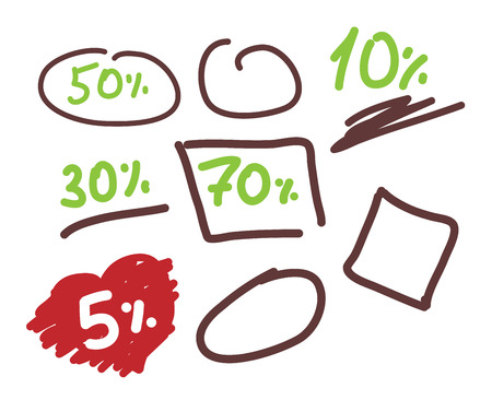 Set template doodle line bubble sketch. For layout business. isolated on white background.のイラスト素材