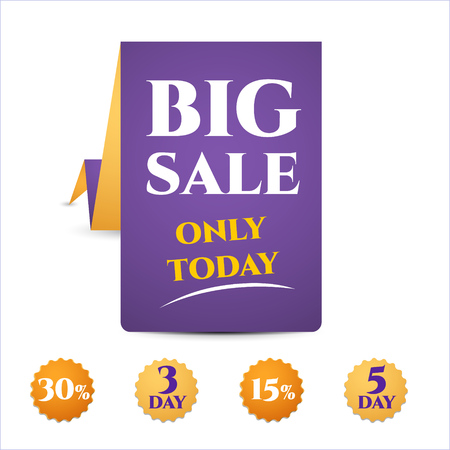 banner template discounts on a white background. big sale, only today, 5 day. isolated. Sale and special offer.のイラスト素材