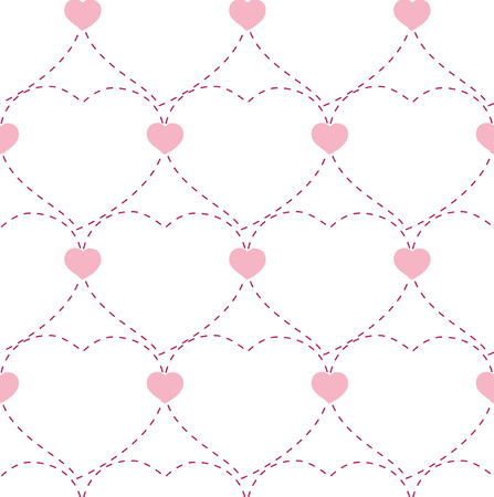 Seamless geometric pattern with hearts. Vector repeating texture.  background Valentines Day hearts...