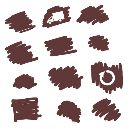 Set template doodle line bubble sketch For layout business. isolated on white background.のイラスト素材