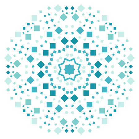 Circular ornament from the Square. round ornament decorative isolated element, geometric Hand drawn fantasy abstract backgroundのイラスト素材