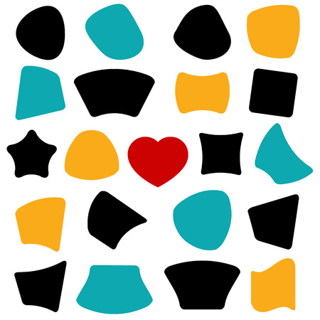 color shapes. Banner star and heart and circle.のイラスト素材