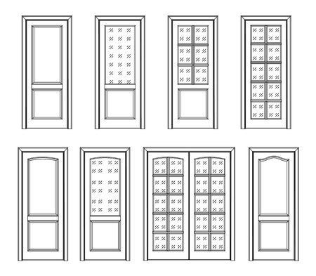 set door interiorのイラスト素材