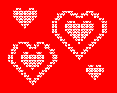 knit card Love. Postcard 2017 Valentines day.のイラスト素材