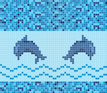 abstract Graphic square color. Mosaic vector seamless pattern tiles.のイラスト素材