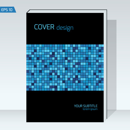 Black geometry design Cover brochure. Vector template Layout for annual report, book cover, headline,のイラスト素材