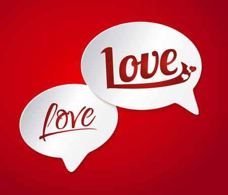 Speech  bubble two heartのイラスト素材