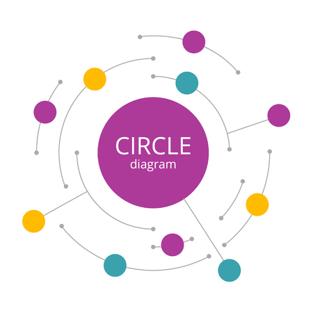 Abstract infographics round line. Vector illustration template line and circle. Color circle diagram.のイラスト素材