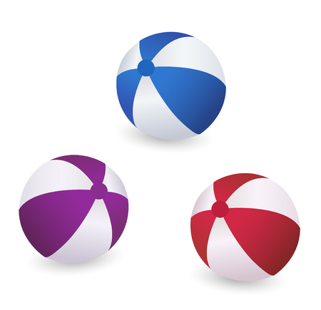 Set color Beach Balls. Vector illustration.のイラスト素材