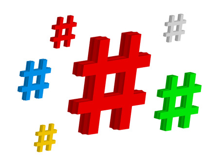 Set color hashtag viral web network media tag. blogging blog website strategy concept, vector illustration.のイラスト素材