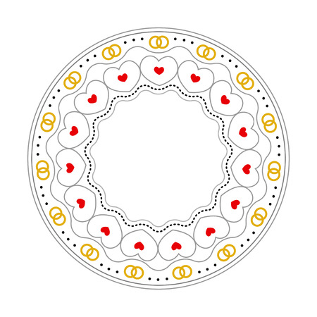 Round frame with decorative elements.のイラスト素材
