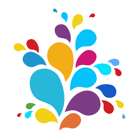 A fountain of drops of paint. The festival of colors. vector icon color fountain.のイラスト素材