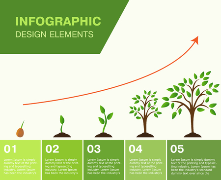 Infographic-growing tree, the growth of Finance. vector illustratorのイラスト素材