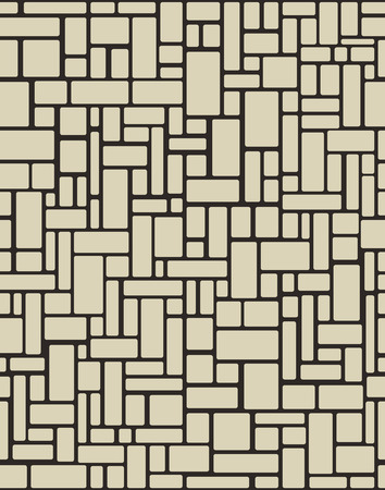 brick wall seamless. Vector illustration background. Organic Rounded Jumble Shapes. Abstract Geometric beige Pattern.のイラスト素材