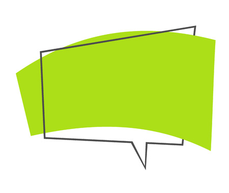 Blank bubble for quotes or slogans sales. Bright green spring banner. Vector illustration linear style.のイラスト素材
