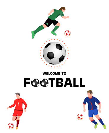 welcome to football. Vector illustration on white background. Template design sports poster.のイラスト素材