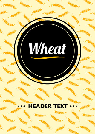 Design cover Gold Wheat Ears. Organic wheat, bread agriculture.のイラスト素材