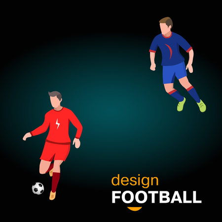 Two soccer Players in top form with the ball.のイラスト素材