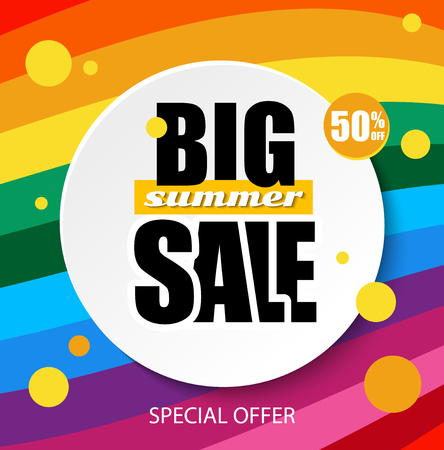 Web Banner Big sale summer. summer background for Your discount.のイラスト素材