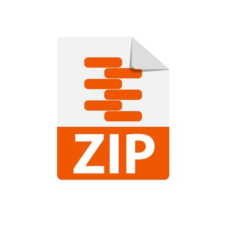 Vector orange icon ZIP. File format extensions icon.のイラスト素材