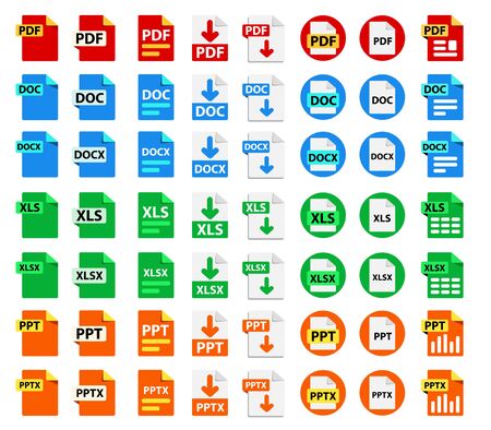 Big Collection of vector icons. File format extensions icons.のイラスト素材