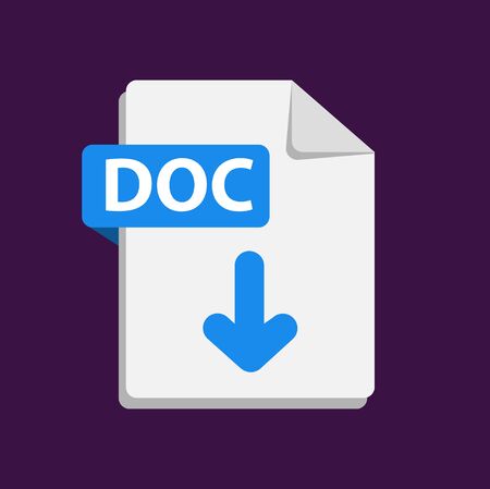 Vector blue icon DOC. File format extensionのイラスト素材