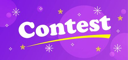 Banner with text Contest. Tournament banner. Colorful design. Vector illustrationのイラスト素材