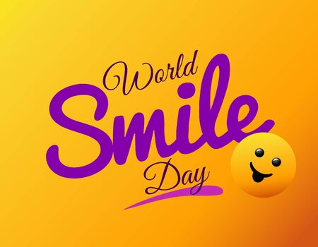 World Smile Day. bright vector greeting card, poster and banner.のイラスト素材