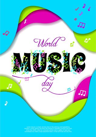 World Music Day, vector concept. Greeting card.のイラスト素材