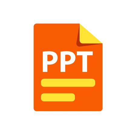 Vector orange icon PPT. File format extensions icon.