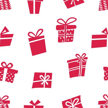 Vector Seamless pattern with gifts. Many gift boxesのイラスト素材