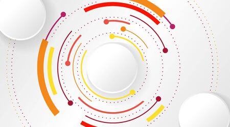 Abstract background with color circle line on whiteのイラスト素材