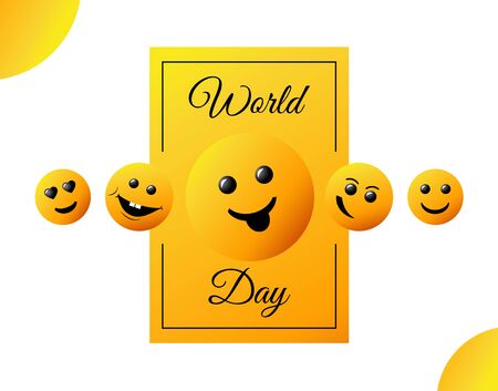 World Smile Day. bright vector greeting cardのイラスト素材
