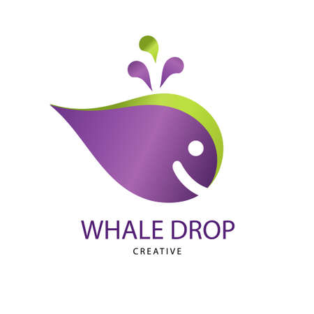 Abstract Bright whale drop sign. Design modern logos water for Business.のイラスト素材