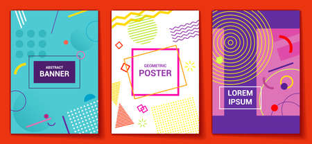 Color Abstract geometric background. Poster, banner or cover.のイラスト素材