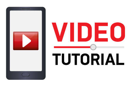 Vector illustration of smartphone with red play button.のイラスト素材