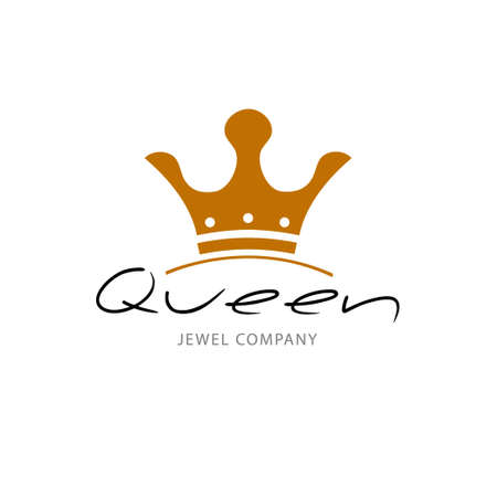 Golden sign crown queen designのイラスト素材