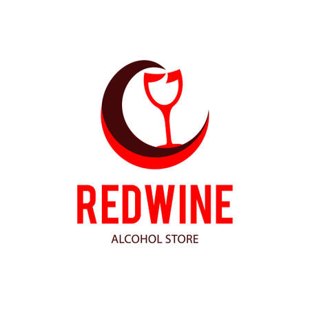 Symbol Abstract glass of red wine. Design modern logo wineglassのイラスト素材