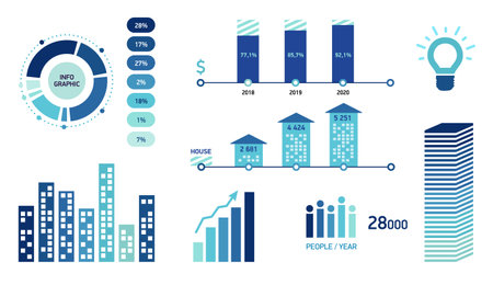 Template for icons and diagrams for business infographics.のイラスト素材